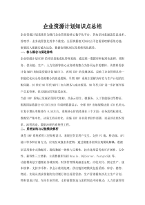 (新编)企业资源计划知识点总结