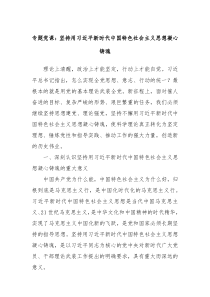 专题党课坚持用习近平新时代中国特色社会主义思想凝心铸魂