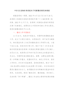 中共XX县物价局党组关于巡察整改情况的通报