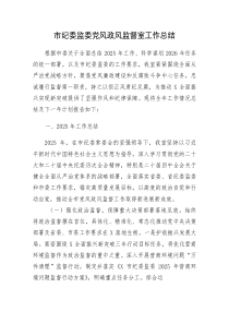 (新编)市纪委监委党风政风监督室工作总结