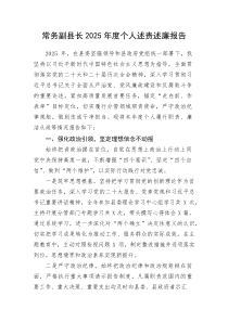 (新编)常务副县长2025年度个人述责述廉报告