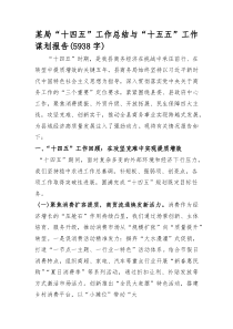 (新编)某局“十四五”工作总结与“十五五”工作谋划报告（5938字）