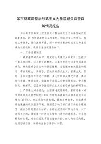 (新编)某市财政局整治形式主义为基层减负自查自纠情况报告