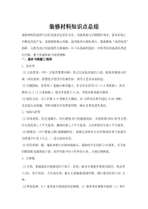 (新编)装修材料知识点总结