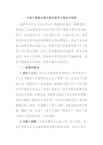 中层干部能力提升培训班学习体会与收获