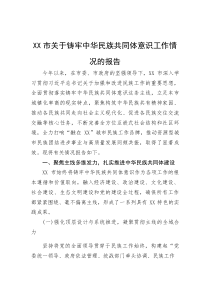 XX市关于铸牢中华民族共同体意识工作情况的报告【参考】