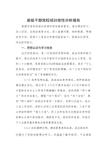 县级干部党校培训党性分析报告【参考】