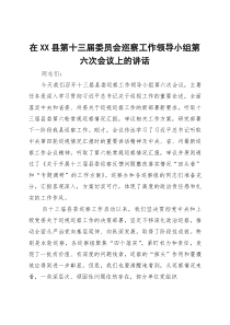 在县第十三届委员会巡察工作领导小组第六次会议上的讲话【参考】