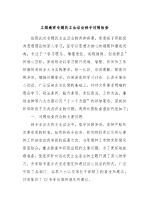 主题教育专题民主生活会班子对照检查