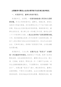 主题教育专题民主生活会领导班子成员相互批评意见