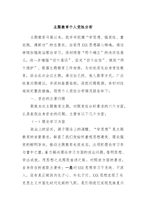 主题教育个人党性分析