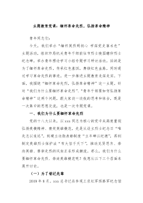 主题教育党课缅怀革命先烈弘扬革命精神