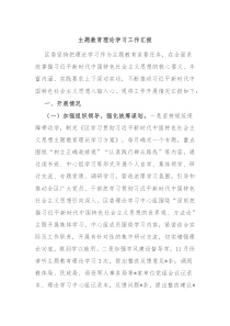 主题教育理论学习工作汇报
