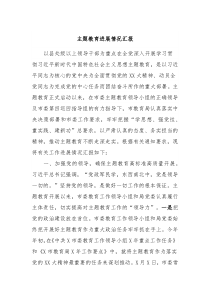 主题教育进展情况汇报