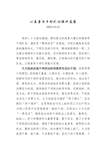 以高素质干部引领振兴发展