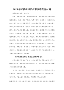2025年纪检组组长任职表态发言材料【整理】