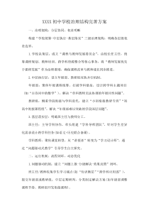 XXXX初中学校治理结构完善方案