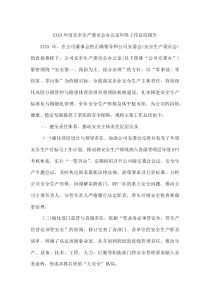 XXXX年度安全生产委员会办公室年终工作总结报告