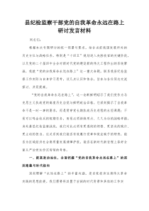 县纪检监察干部党的自我革命永远在路上研讨发言材料【整理】