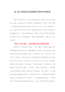 在20XX年民主生活会前学习研讨中的发言