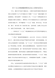 在十五五规划编制情况会议上的讲话范文