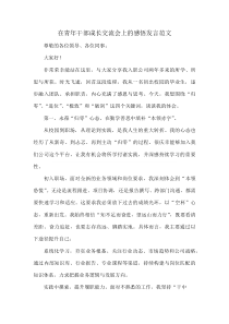 在青年干部成长交流会上的感悟发言范文