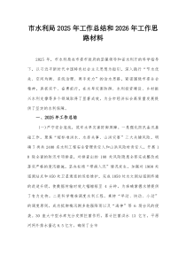 市水利局2025年工作总结和2026年工作思路材料【整理】