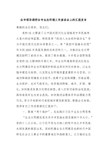 在市领导调研全市生态环境工作座谈会上的汇报发言