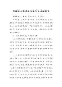 在集团总公司宣传思想文化工作会议上的汇报发言