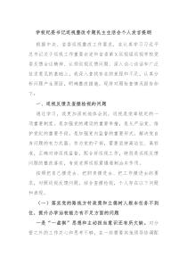 学校纪委书记巡视整改专题民主生活会个人发言提纲