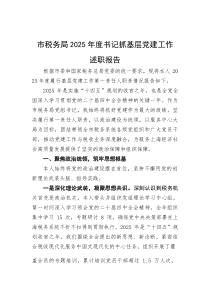 市税务局2025年度书记抓基层党建工作述职报告(材料)