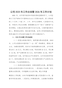 公司2025年工作总结暨2026年工作计划