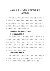 公安局普法责任落实情况工作总结