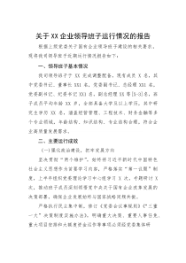关于企业领导班子运行情况的报告