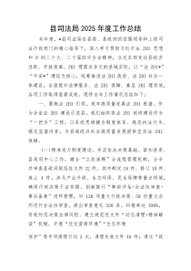 (整理)县司法局2025年度工作总结