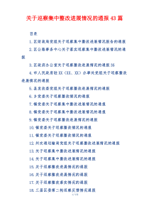 关于巡察集中整改进展情况的通报43篇