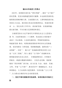 镇20XX年政府工作要点2