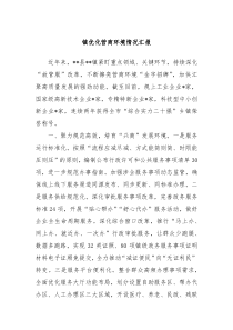 镇优化营商环境情况汇报