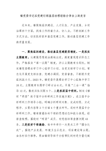 镇党委书记在党建引领基层治理经验分享会上的发言