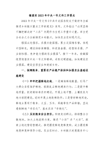 镇落实20XX年中央一号文件工作要点