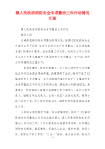镇人民政府消防安全专项整治三年行动情况汇报