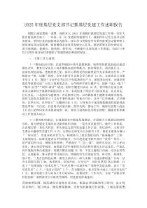 (新编)2025年度基层党支部书记抓基层党建工作述职报告