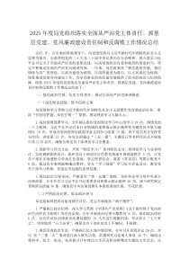 (新编)2025年度局党组织落实全面从严治党主体责任、抓基层党建、党风廉政建设责任制和反腐败工作情况