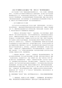 (新编)2025年度履行法治建设“第一责任人”职责情况报告