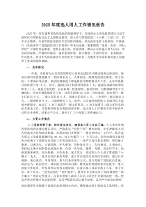 (新编)2025年度选人用人工作情况报告