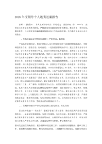 (新编)2025年度领导个人述责述廉报告