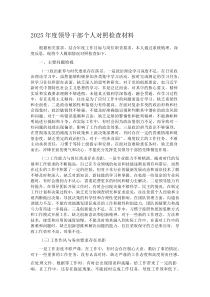 (新编)2025年度领导干部个人对照检查材料