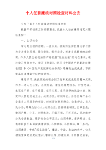 个人任前廉政对照检查材料公安