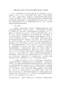 (新编)乡镇党委2025年度述职述廉述党建工作报告