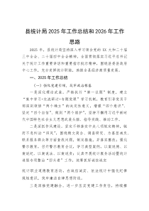 (新编)县统计局2025年工作总结和2026年工作思路
